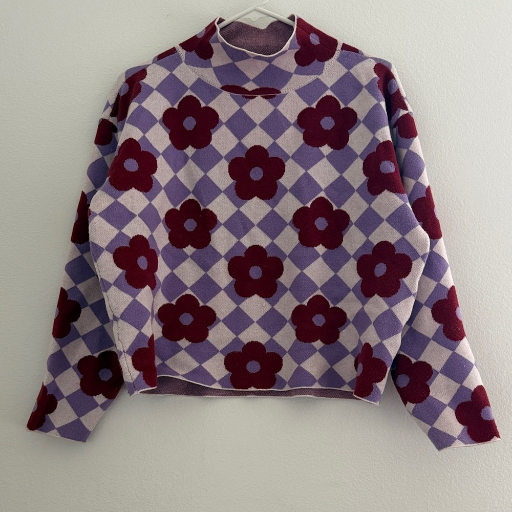 Anthropologie Maeve Dusty Rose Knit Label Detail
